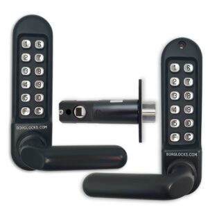 Two heavy duty digital keypad locks with handles side by side